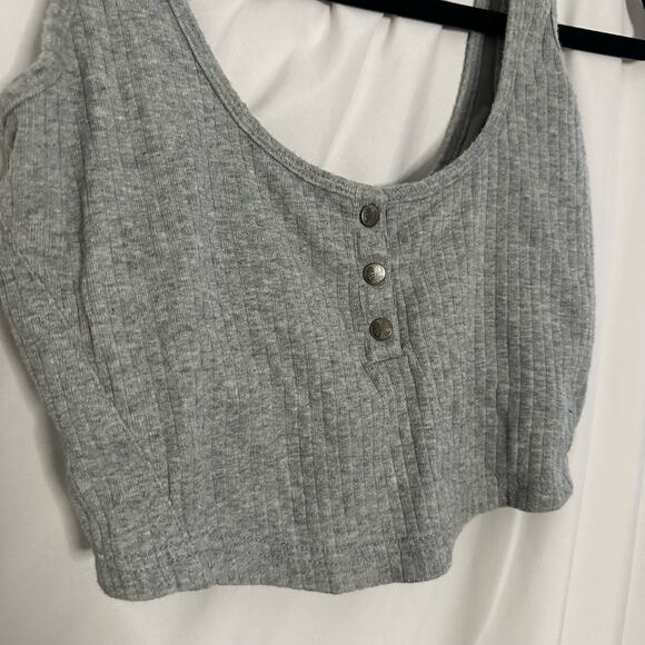 FP Movement Luxe Rib Snap Cropped Tank Gray Size Small - Picture 5 of 8